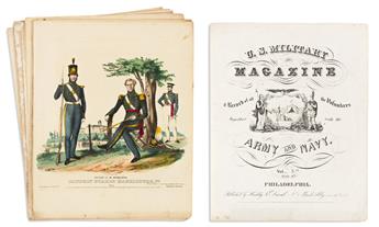 (MILITARY.) William H. Huddy & Peter S. Duval. Group of 20 lithographed plates from the U.S. Military Magazine.